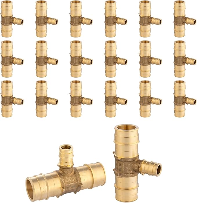20-Pack HeSun PEX-A Fitting, 1"x1"x1/2" Expansion Tee, PEX Expansion Fitting Tee, ASTM F1960(PEX1960049-20)