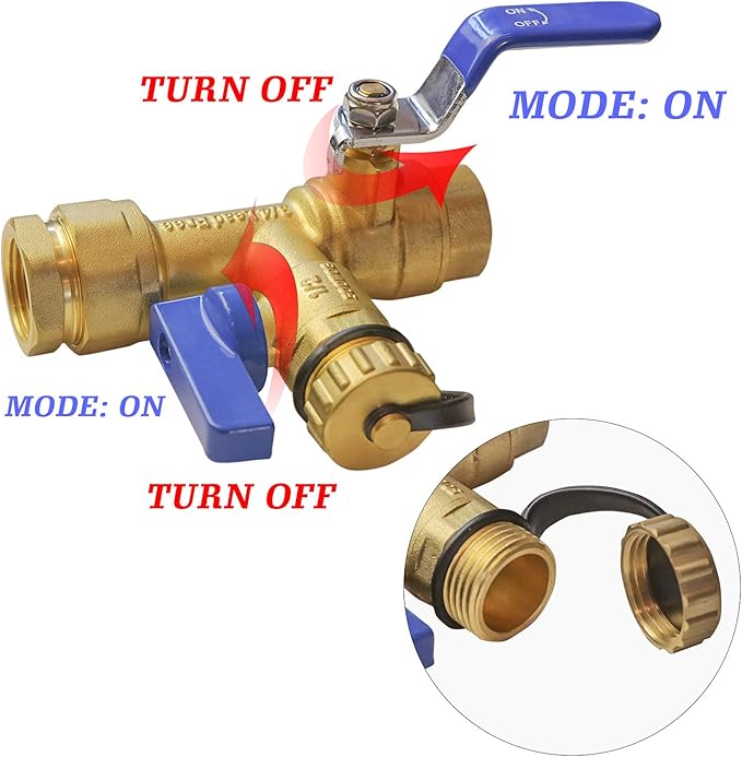 Hourleey 3/4 Inch IPS Isolator Tankless Water Heater Service Valve Kit, with Pressure Relief Valve, Clean Brass