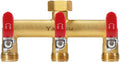 Garden Hose Splitter, 3/4” Rust and Freeze Resistant Outdoor Hose Manifold with 3 Red Extra Long Handles Faucet Adapter-Heavy Duty Brass 3-Way Valve