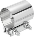 uxcell 2.5 Inch Exhaust Clamp, 304 Stainless Steel Butt Joint Band Clamp Sleeve Coupler Pipe Repair Clamp Universal Widening Clamp for Exhaust Pipes Mufflers, Silver