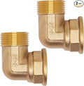 2pcs Brass Pipe Fitting 90 Degree Elbow 1" NPT Male to 1" NPT Female Pipe Fittings