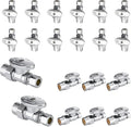 20-Pack Foskan Straight Shut off Valve,1/4 Turn Straight Stop Valve 1/2"CPVC x 3/8"OD,Chrome Plated Brass