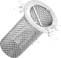 3" Diameter Commercial Floor Drain Strainer 6" Tall Perforated Cylindrical Mesh 316 Stainless Steel Drain Basket with Carry Handle –heavy-duty, for Restaurants, Kitchens, Factories