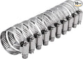 ROADFORMER 1.25" Worm Gear Hose Clamp - SAE 20 Size, Full Stainless Steel with 1/2" Band Width, Working Range 21mm - 44mm Hose Clamps, 10 Pack