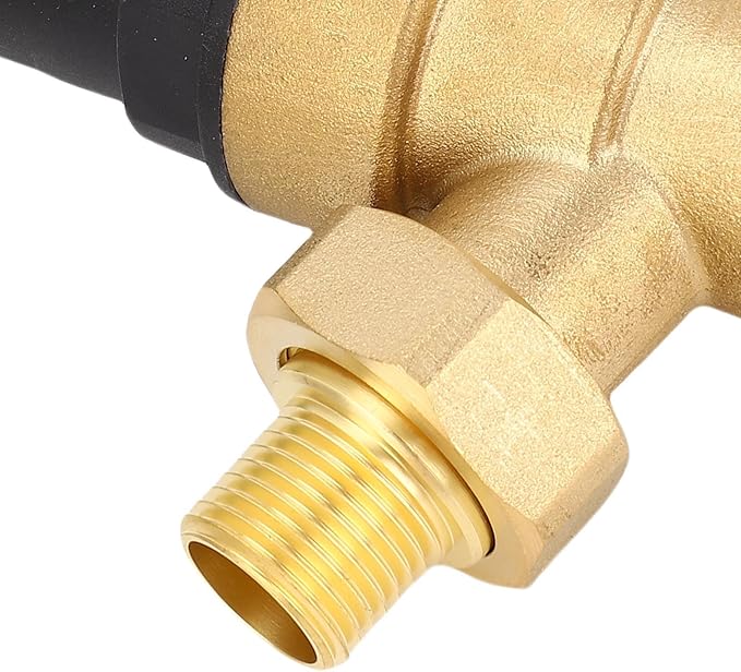 FTVOGUE Water Pressure Regulator Brass Adjustable with Pressure Dial Gauges 1 to 6 Bar Range for RV Home Plumbing System Reduction (3/4 inch (DN20))