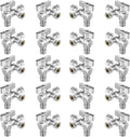 20-PCs HeSun PEX Expansion Inlet Angle Stop Valve, Quarter-Turn 1/2" PEX-A x 3/8" OD x 3/8" OD Compression, Dual Compression Outlet Shut Off Valve, Chrome Plated Brass, ASTM F1960(VALVE203-20)