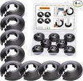 8Pcs Fit 1/2 Inch Flange Water Pipe Cover Decoration 16mm(5/8") Plastic PP escutcheon plate 1/2 inch Cover for Wall Pipe Tube Decoration (black)