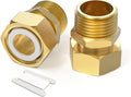 GASHER 2Pcs Brass Water Meter Pipe Fitting，3/4" NPT Male x 3/4" Female Adapter Pipe Fitting