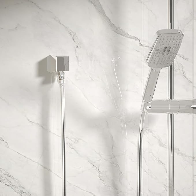 100% Brass Wall Mounted Supply Elbow, Wall Elbow for Hand Shower, Solid Brass Wall Supply Elbow, Check Valve Included (Polished Chrome)