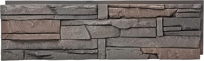 GenStone Faux Stacked Stone Panel 41" x 11.25" in Coffee Color for Do It Yourself Friendly Home Improvement Projects
