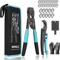 SHALL Pex Crimping Clamp Cinch Tool and Pipe Hose Cutter, Pipe Fitting Crimper Tool Kit Meets ASTM F2098 for 3/8" to 1" Stainless Steel Clamps Including 20pcs 1/2", 10pcs 3/4" Clamps With Storage Bag
