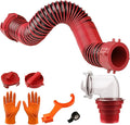 3FT RV Sewer Hose Kit: Heavy Duty Camper Waste Hose with Leak-Proof Swivel Fittings, 90° Clear Elbow, 4-in-1 Adapter, TPE Tech for Crush-Proof and UV-Resistant