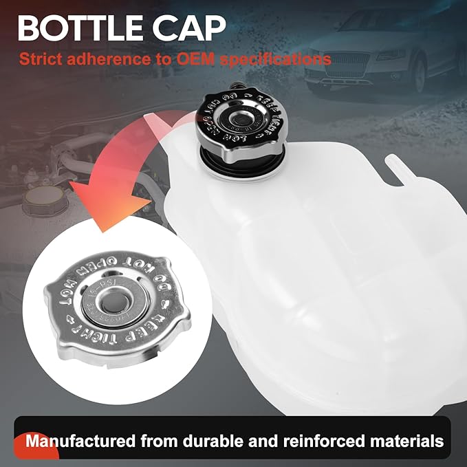 Coolant Reservoir Overflow Tank With Cap Fit for 2009-2010 Dodge Journey 3.5L Gas, 2011-2018 Journey 3.6L Gas, 2011-2019 Journey 3.6L Flex