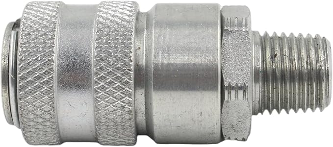 PD243 Series PD Steel Test Port and Diagnostic Equipment Quick Coupler with Male Pipe Thread, 1/8" Body Size, 1/4"-18 NPTF Thread Size, 2.1" Length