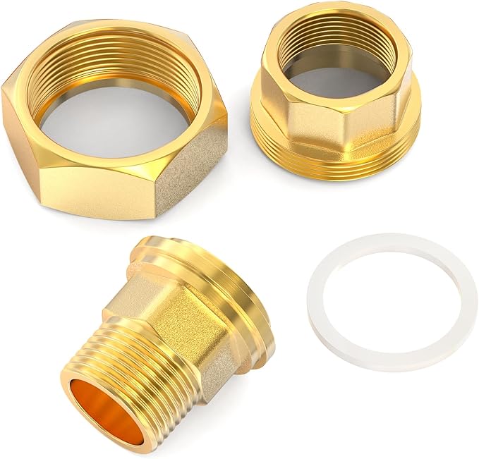 GASHER 2PCS Brass Union，1/2" NPT Male x 1/2" NPT Female Pipe Fitting