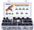 72PCS Cable Clamps Assortment Kit, 7 Sizes (1/4" to 1") Stainless Steel Rubber-Coated Cushioned Clamps, Insulated Pipe & Wire Holder for Automotive, Fuel Line, Hose, Tube
