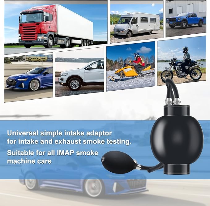 Quick Intake Adapter, Automotive Smoke Machine Bladder, Block Tester, Inflatable Leak Plug, Evap Smoke Machine Leak Tester for 12V Vehicle