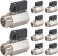 10 Pack 1/2'' Mini Brass Ball Valve 1/2 Inch Female x Male Threaded NPT Ball Valve Shut-Off Valve Plumbing Fitting for Water Oil Gas