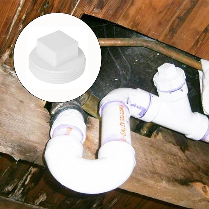 10Pack 2 Inch PVC Male Threaded Pipe End Cap SCH40 PVC Pipe Male Thread Plug 2" PVC NPT Male End Cap Adaptor, PVC Cleanout End Cap Plug, PVC NPT Male Plug Pipe Fitting for Plumbing Water Line
