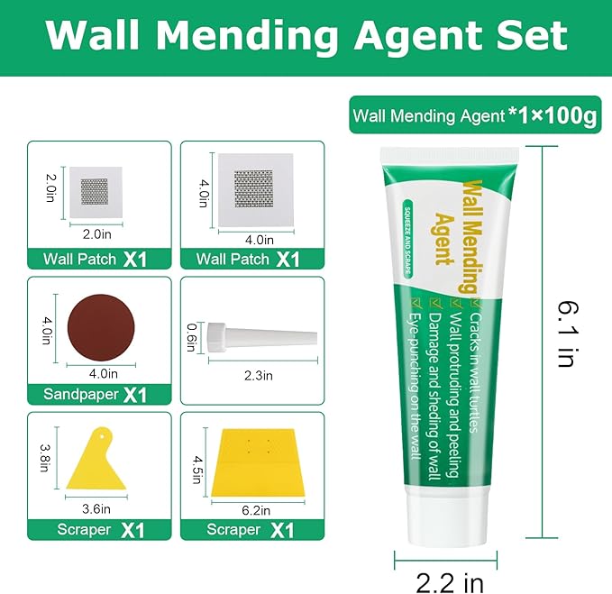 Drywall Repair Kit, Wall Mending Agent,Wall Surface Hole Fill Quick and Easy Solution, Meet Your Needs for Repairing Damaged Walls or Ceilings