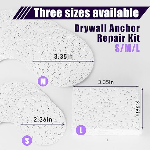 50 Pcs Drywall Anchor Repair Kit Solve Loose Wall Plugs Fast - Ideal for Curtain Rails, Towel Racks, Toilet Paper Holders and More Anchor Hole Patch (2.36 in)