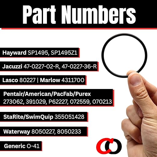 Captain O-Ring – Replacement 273062 / SP1495Z1 Union O-Rings for Pentair, Hayward, Waterway and More (3 Pack)