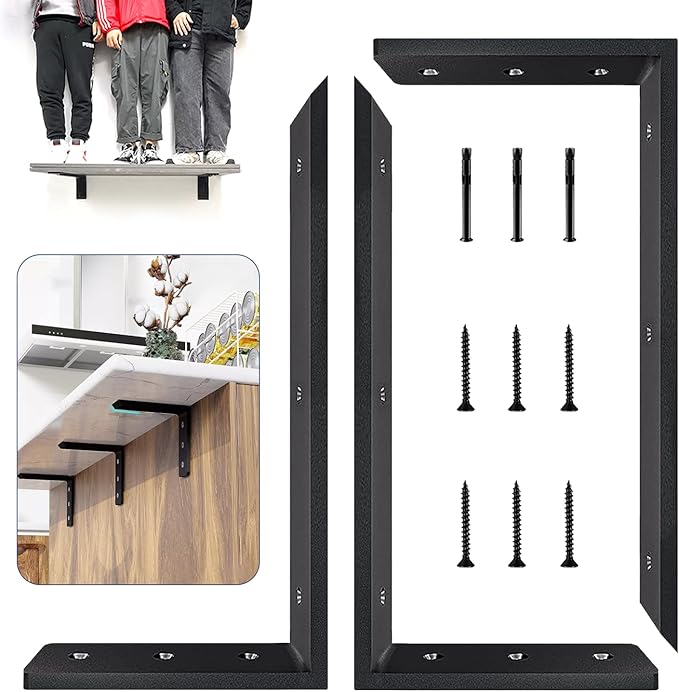 Countertop Support Bracket 10 inch 3 Pack Granite Countertop Bracket 10" x 6" x 2 1/2" Heavy Duty Shelf Bracket L Bracket Mantel Corbels for Wood/Quartz/Concret/Laminate Countertops