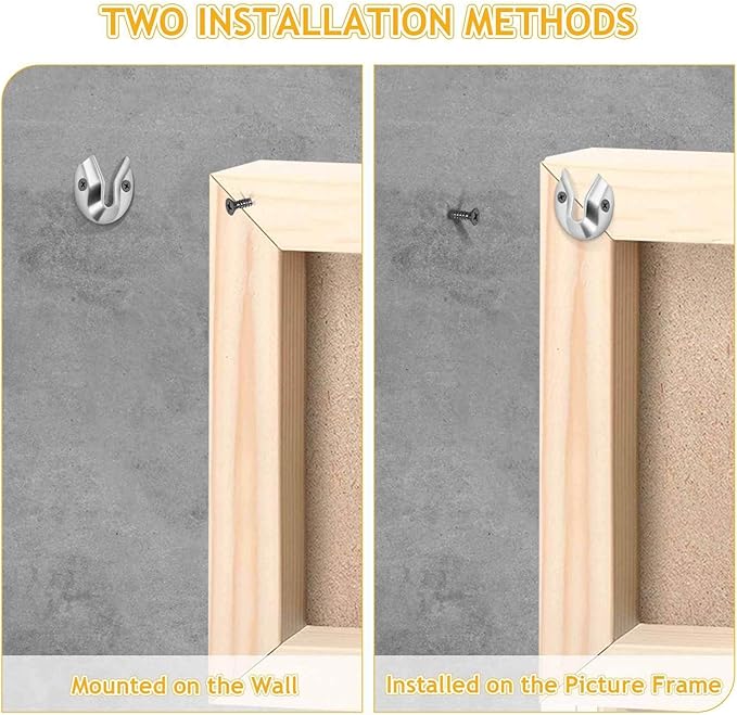 8pcs Heavy Duty Metal Keyhole Picture Hangers for Wall Mounting Mirrors Frames Artwork Connectors for Reliable Wall Decorations and Furniture