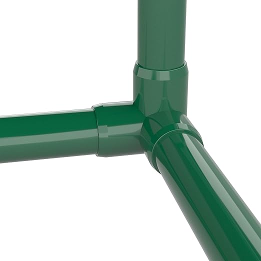 FORMUFIT 1/2” 3-Way Elbow Furniture Grade PVC Fitting in Green, Made in USA, UV-Resistant, Impact-Proof, 0.840” Actual Socket Diameter (Pack of 10)