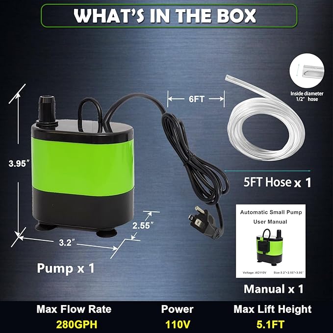 Automaitc Condensate Pump Small Sump Pump For Air Conditioner Dehumidifier Swamp Cooler Pump Evaporative Air Cooler Green-2