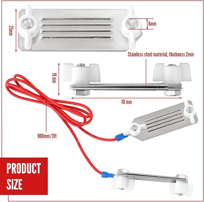 Kanayu 4 Pcs Lectric Fence Tape Connector Polytape to Polytape Connector 40mm Electric Tape for Electric Fence Connection with 90 cm Wire for 1/2" to 1-1/2" Width Polytape(2 Pieces Tape)