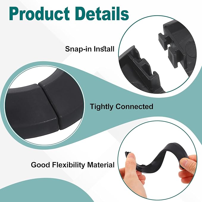 uxcell Escutcheon Plate, 1Pcs 43mm - Fit 1.66" Outer Diameter Split Pipe Flange Water Pipe Cover Collar Decoration, PP Plastic Plumbing Cover Plates (Black)