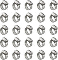 25 Pack Stainless Steel Hose Clamps, 1/2 inch to 3/4 inch Worm Gear Metal Hose Clamps for Pipe, Dryer Repair, Tubing and Fuel Line
