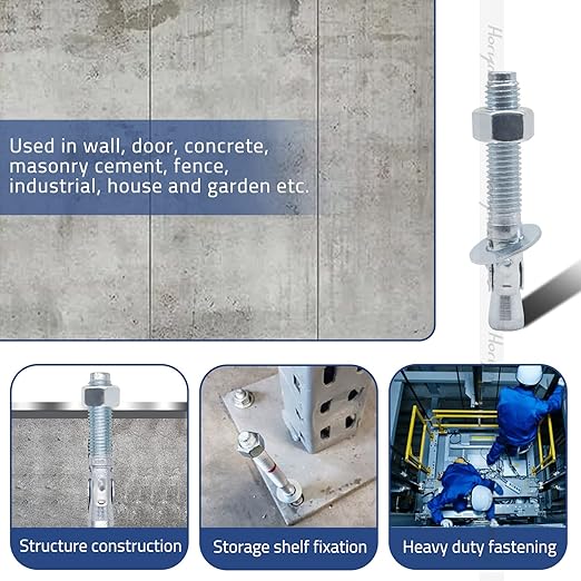 5/8" x 4-1/2" Wedge Anchor, for Cement and Concrete only, zinc-Plated Carbon Steel Screws and lag Bolts （30 pcs