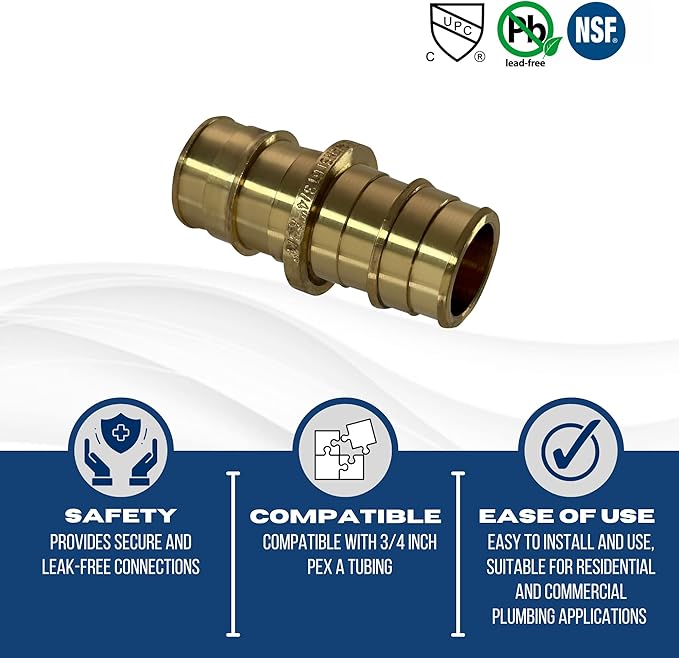 5 Pcs XFITTING Pex A 3/4 Inch x 3/4 Inch Pex A Coupling, 29-2-4=5XX