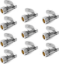 10-Pack EFIELD Straight Stop Valve 1/2" Nominal (5/8" OD) Compression x 3/8" OD, 1/4-Turn, Chrome Plated Brass,(VALVE122)