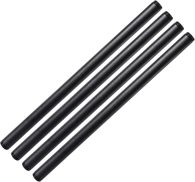 3/4" x 24" Black Painted Industrial Pipe, Home TZH 4 Pack Threaded Black Iron Pipe Nipple for DIY Project/Furniture/Shelving Decoration(4, 24")
