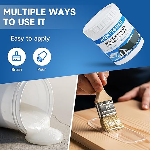 35oz Transparent Waterproof Sealant Coating Invisible Waterproof Agent, Waterproofing Adhesive for Roofs, Walls, Bathroom, Shower, Wood, Indoor & Outdoor Water Proof Clear Paint Sealer 1kg