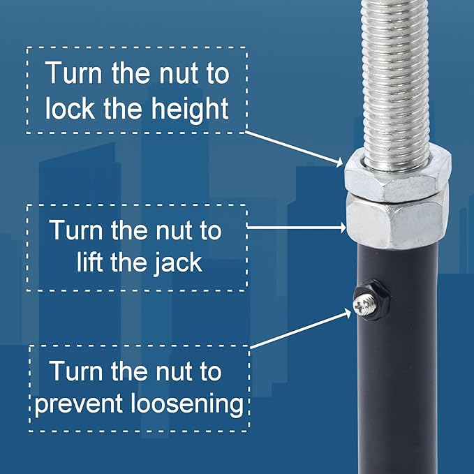4 Pack U-Shaped Floor Jack for 4x2, 4x4, 4x6 Joists - Adjustable Steel Telepost with U-Head, Mini Screw Jack, Post Jack.11-15 Inch Adjustment Range