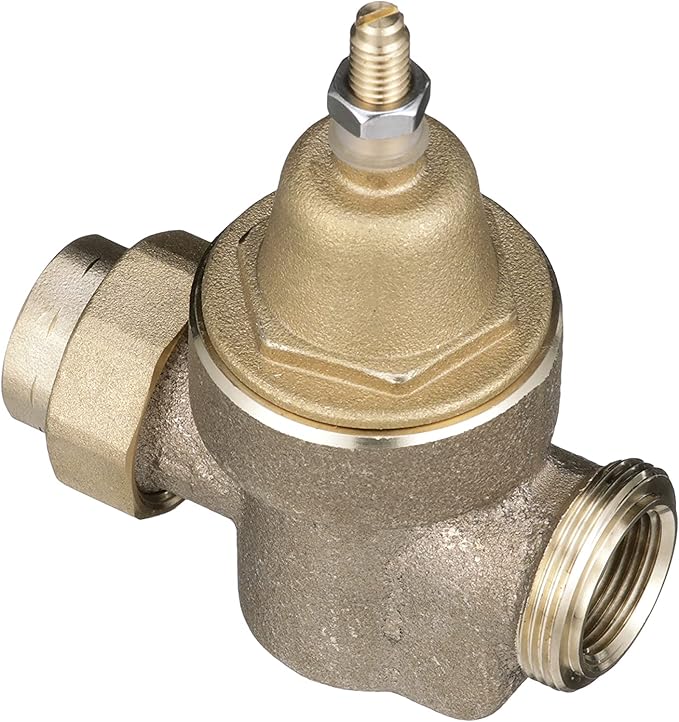 Watts Backflow Preventer 3/4 In Water Pressure Reducing Valve, Npt Thread Union X Npt Female, Max Work 400 psi, Adjust 25-75 psi