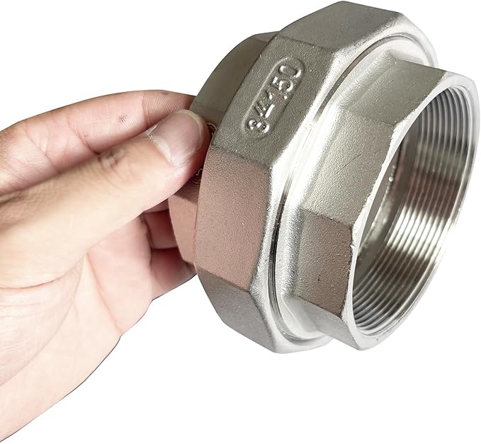 3" Union Pipe 304 Stainless Steel NPT Female Thread Union Joint Cast Pipe Fitting Pack of 1