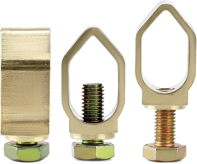 QWORK Direct Burial Ground Rod Clamp, 10 Pack 5/8" Diameter Copper Mechanical Connectors