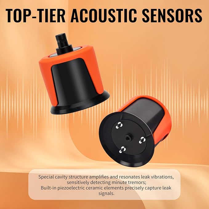 PQWT L2000 Underground Water Leak Detectors for Outdoor Wall Water Pipe Detector Machine Middle Sensor Acoustic Pipeline Leakage Detection Kit Noise Reduction Headphone Smart Touchscreen Carry Case