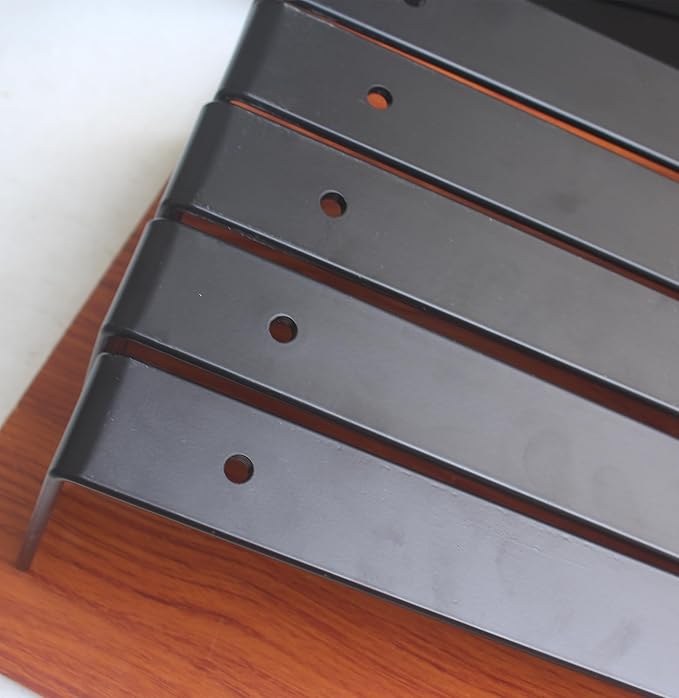 12 Pack - L 6" x H 6" x W1.5, 5mm Thick Black L Shelf Bracket, Iron Shelf Brackets, Metal Shelf Brackets, Floating Shelf, Shelf Supports with Screws