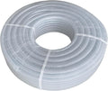 Gloxco Clear Braided PVC Tubing, Food Grade, Heavy Duty Reinforced Hose, 1/2" ID, 300 Ft Length