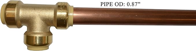 HQMPC Pex fitting 3/4" Push Fit Plumbing Tee, Pex Fititng Push-to-Connect Plumbing Fittings, PEX, CPVC, No Pb (2PCS, 3/4 Inch)