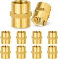 10-PCs HeSun Brass Pipe Fitting, 1/2" NPT Female x 1/2" NPT Female Hex Pipe Adapter