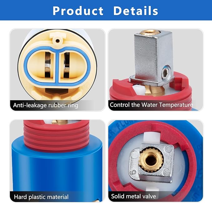 JH02BJ HL-40 Ceramic Pressure Balance Cartridge Replacement for Zurn, CFG, Dominion, Aqua Source, and More, 40mm Shower Faucet Cartridge