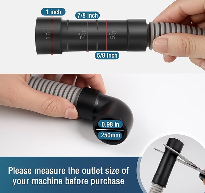 Dishwasher Drain Hose, 1Plusselect 8FT Universal Replacement Discharge Dishwasher Extension Fit 5/8 Inch, 7/8 Inch or 1 Inch OD Drain Outlet 90 Degree Rubber Elbow for Dishwasher & Other Applications