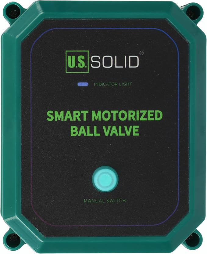U.S. Solid 1/2" Smart Motorized Ball Valve - Stainless Steel Remote App Mobile-control Electrical Ball Valve with Manual Switch, Plug Connection